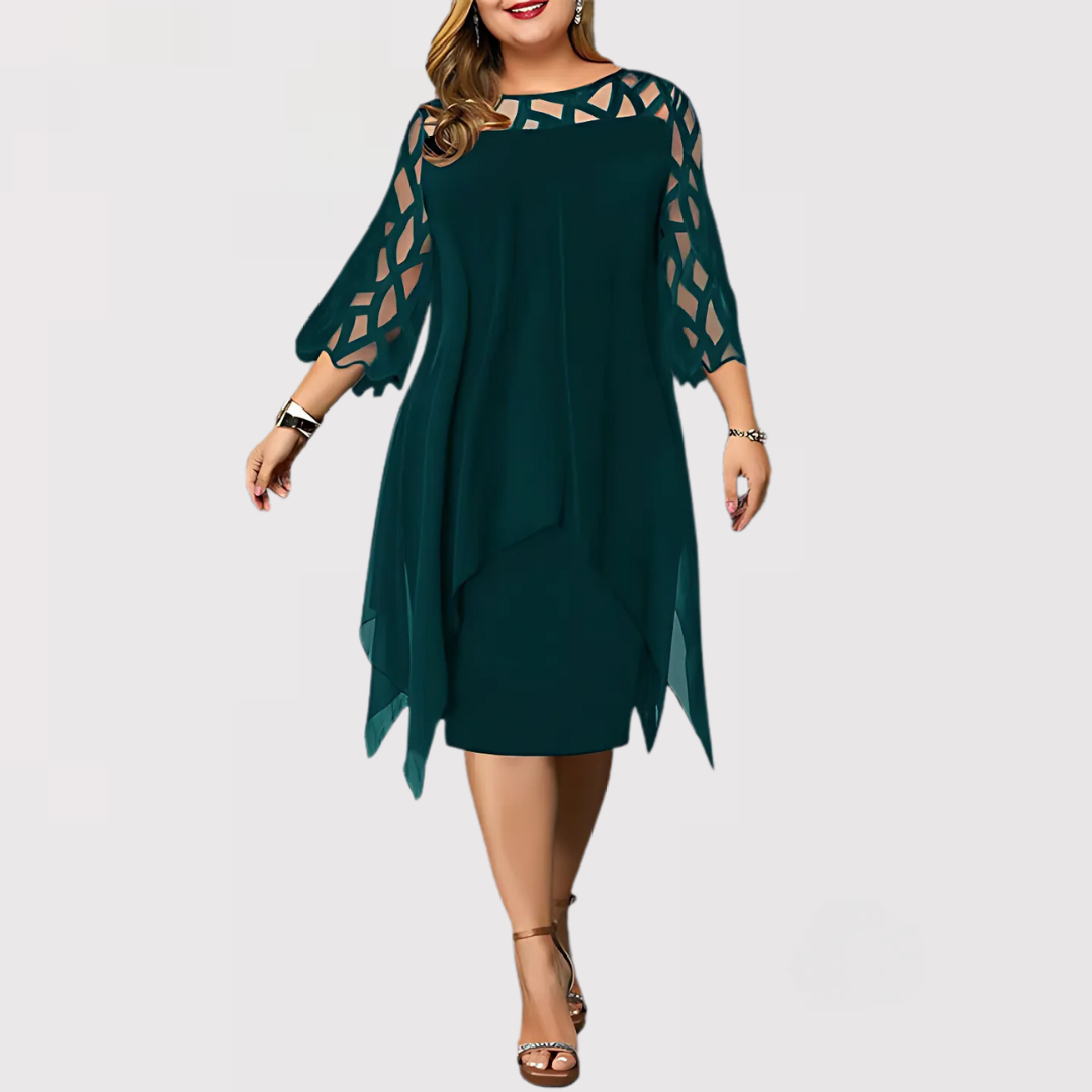 ANDORA | Elegancka Sukienka Midi Plus Size