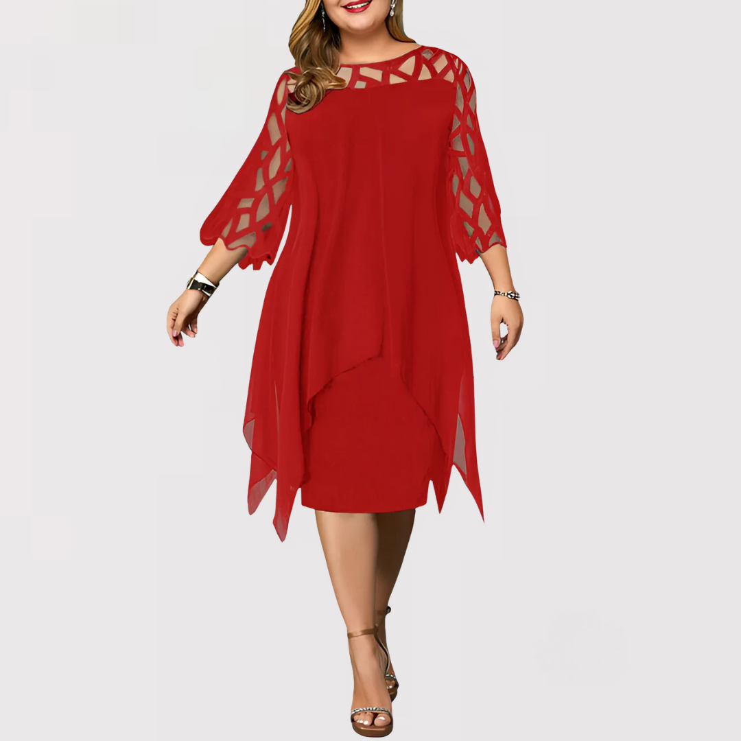 ANDORA | Elegancka Sukienka Midi Plus Size